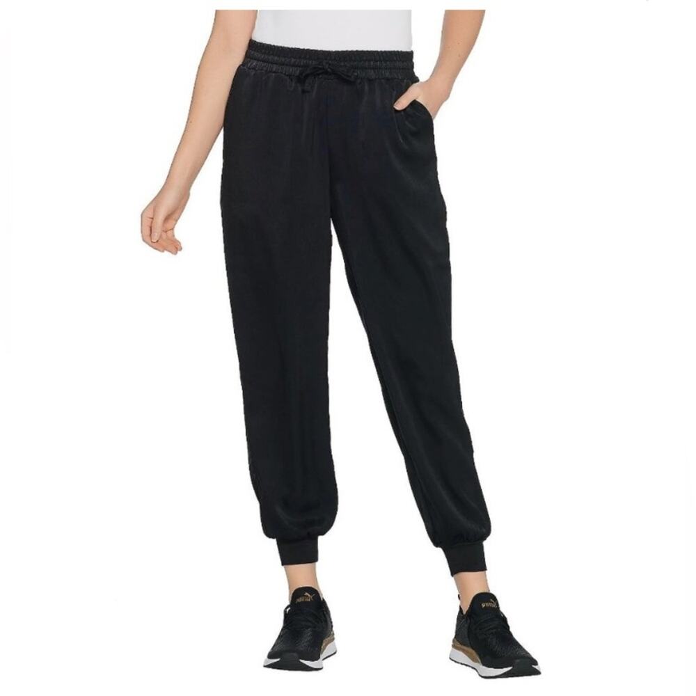 Any Body Black Satin Joggers